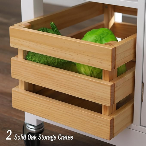 Rolling Kitchen Island Cart with Storage