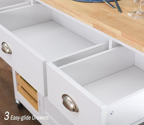 Rolling Kitchen Island Cart with Storage