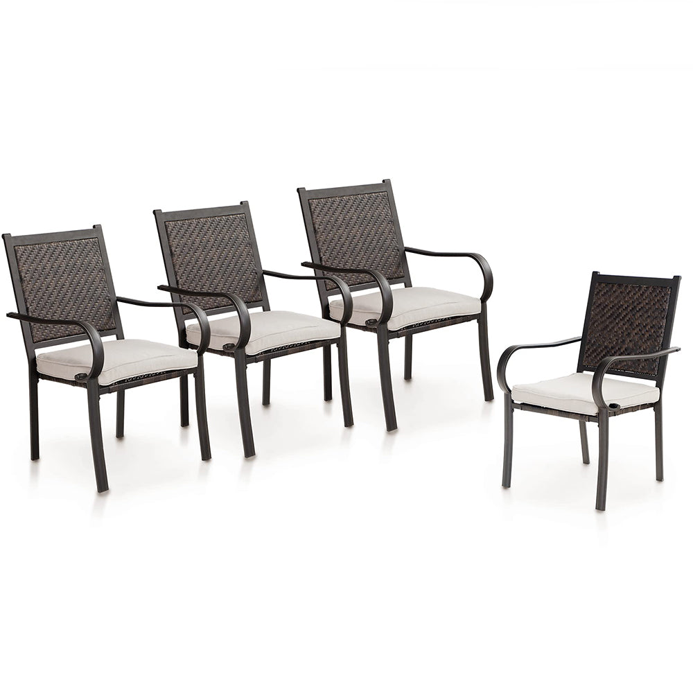 American Classic Rattan Metal Patio Dining Chairs