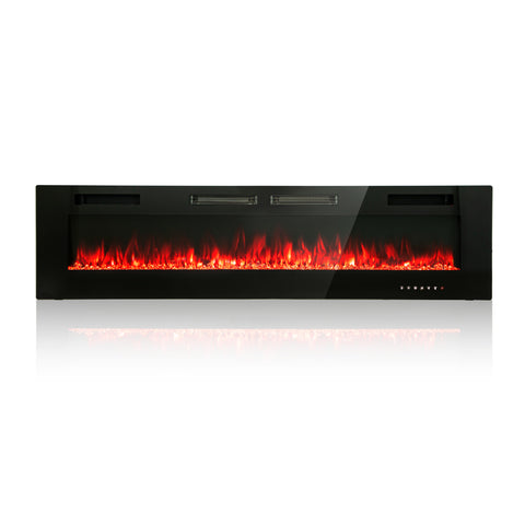 72" Ultra-thin Insert Wall Mounted Electric Fireplace, 750/1500W