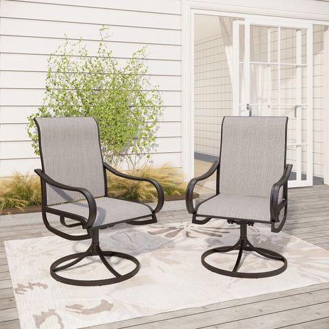 Patio Textilene Swivel Chair Outdoor Dining Set