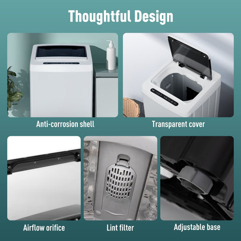 Portable Full-Automatic Washing Machine for Apartments, Dorms and RVs