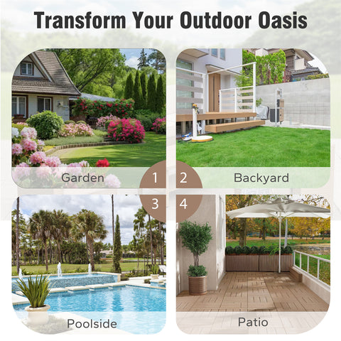 Outdoor Rattan Conversation Sofa Set with Acacia Wood Coffee Table