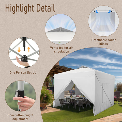 10'x10' Pop-up Tent with Vents Top for Camping Party and Barbecue