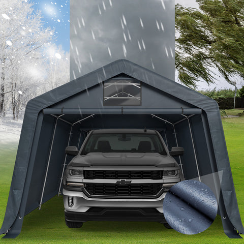 Outdoor Portable Storage Shelter Shed Garage with Vents Carport