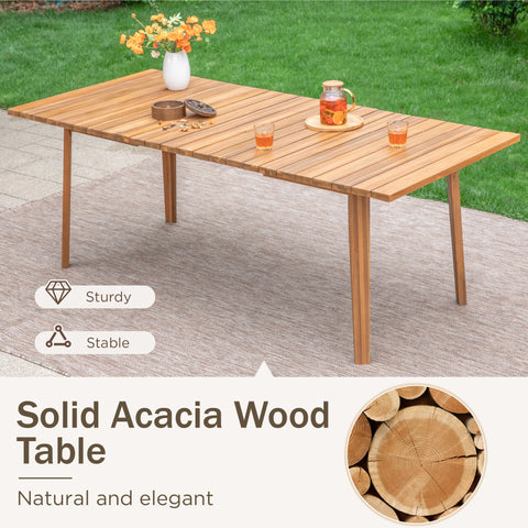 Outdoor Acacia Wood Casual Dining Set for Backyard