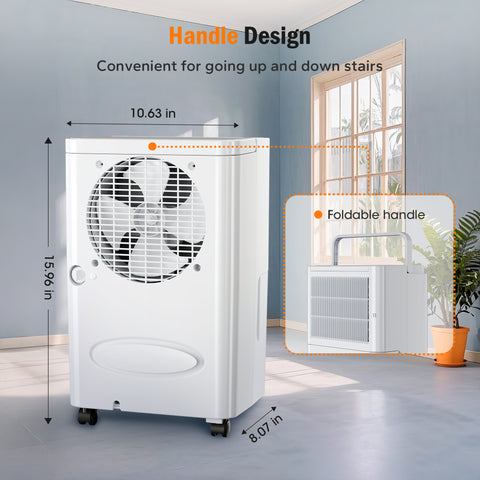 High Efficiency Home Dehumidifier with 3 Modes for Large Room