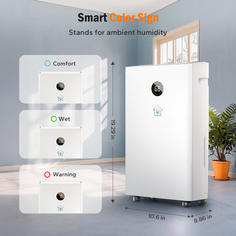 High Efficiency Home Dehumidifier with 3 Modes for Large Room