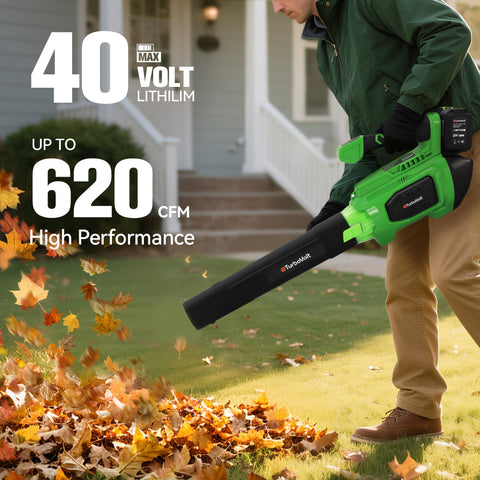 Powerful 40V Brushless Leaf Blower with Dual Batteries for Lawn Care, Yard
