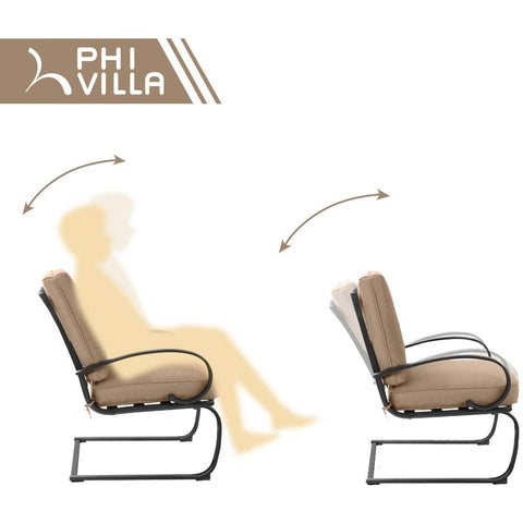 C-Spring Metal Cushioned Lounge Chairs