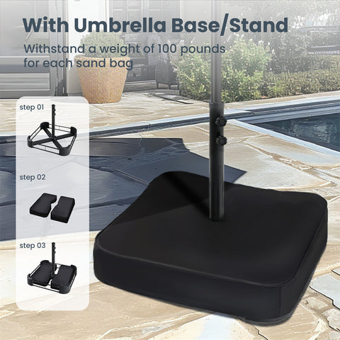 15ft Extra Large Double-Sided Patio Umbrella with Solar Powered LED Lights (Base Included)