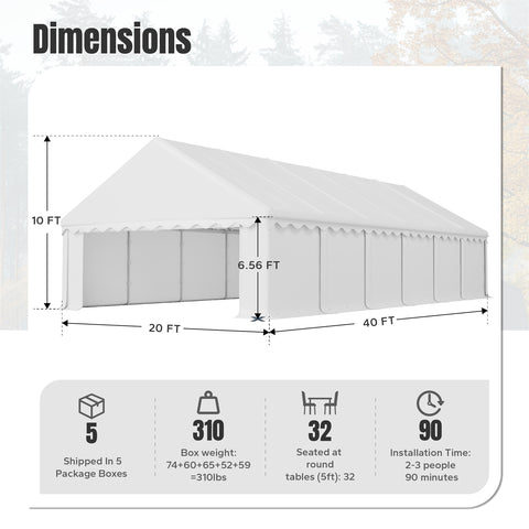Party Tent Outdoor Gazebo Wedding Canopy with Multi-purpose