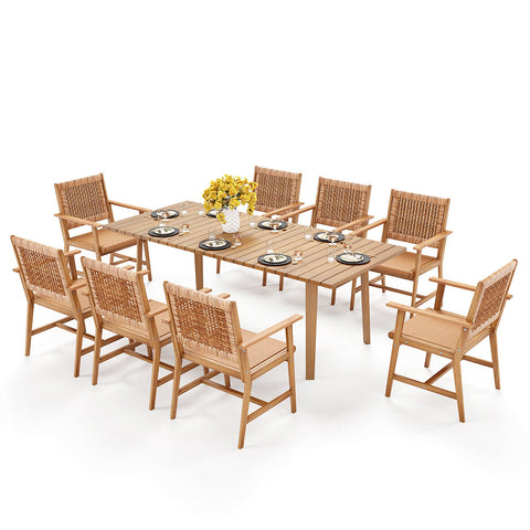 Outdoor Acacia Wood Casual Dining Set for Backyard