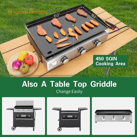Outdoor Detachable Gas Griddle Grill– Perfect for BBQs, Cooking & Parties