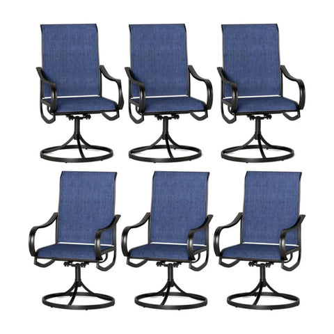 Patio Textilene Swivel Chair Outdoor Dining Set
