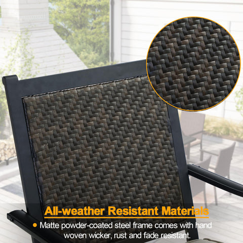 American Classic Rattan Metal Patio Dining Chairs