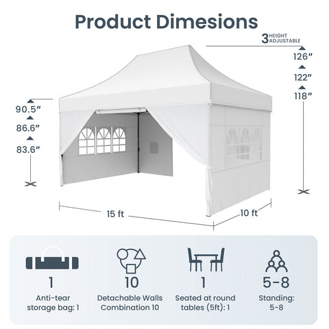 Party Tent Outdoor Gazebo Wedding Canopy with Multi-purpose