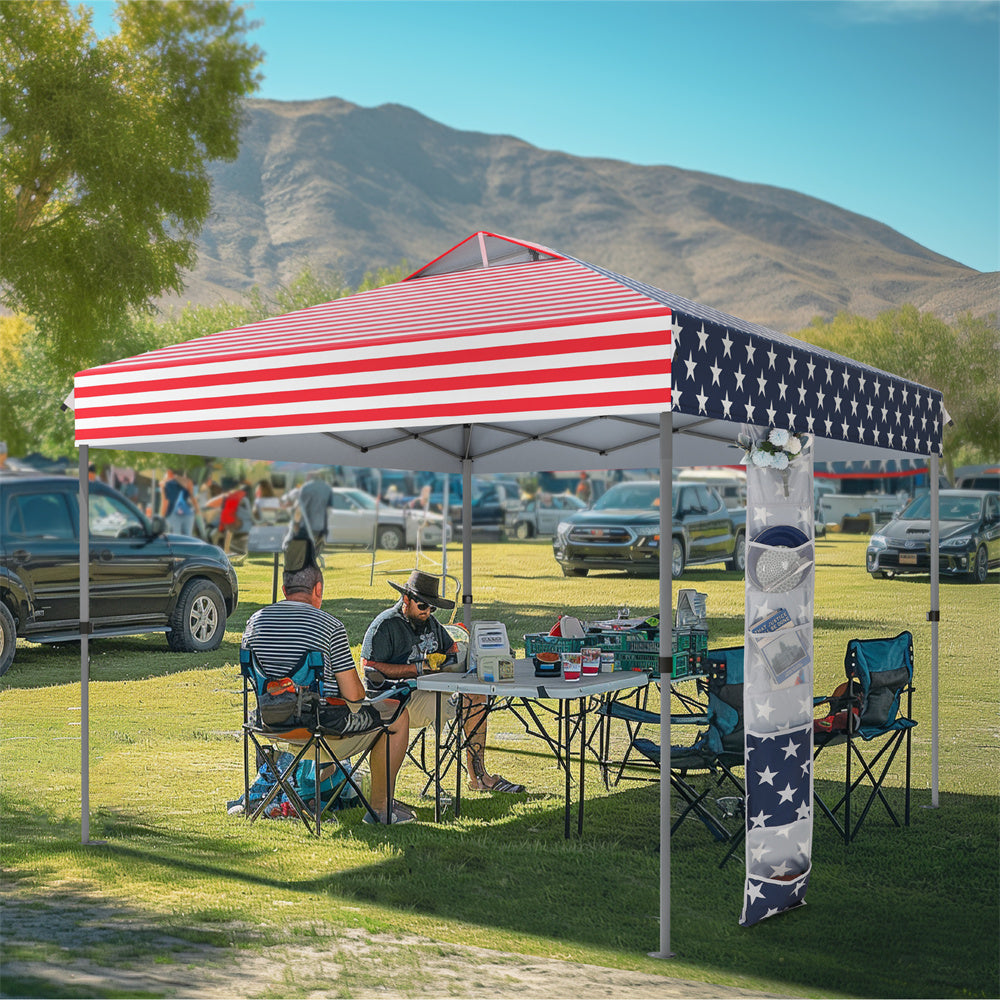 10'x10' Pop-up Tent with Storage Bag and Roller Bag for Camping Party and Barbecue
