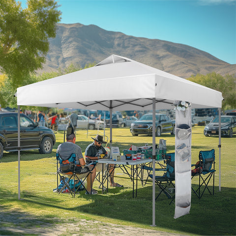 10'x10' Pop-up Tent with Storage Bag and Roller Bag for Camping Party and Barbecue