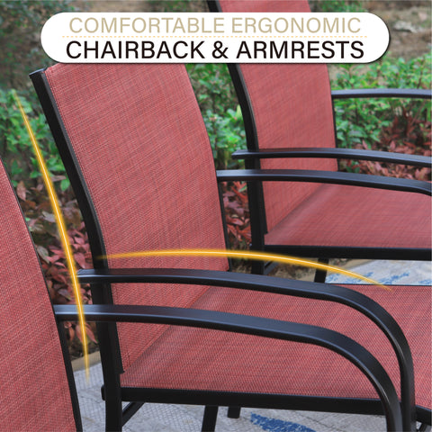 Colorful Patio Textilene Fixed Dining Chairs