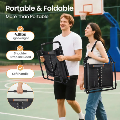 Folding Stadium Seat Chair for Bleachers with Back & Arm Rest, 2 Pieces