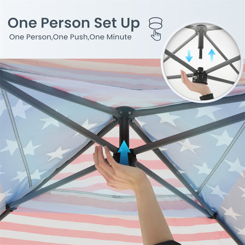 10'x10' Pop-up Tent with Storage Bag and Roller Bag for Camping Party and Barbecue