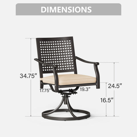 Patio Metal Dining Chairs for Garden Backyard