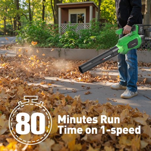 Powerful 40V Brushless Leaf Blower with Dual Batteries for Lawn Care, Yard
