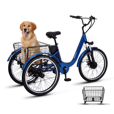 ALPHAKIDS 24" Electric Tricycle - 7-Speed 330lbs Electric bicycles