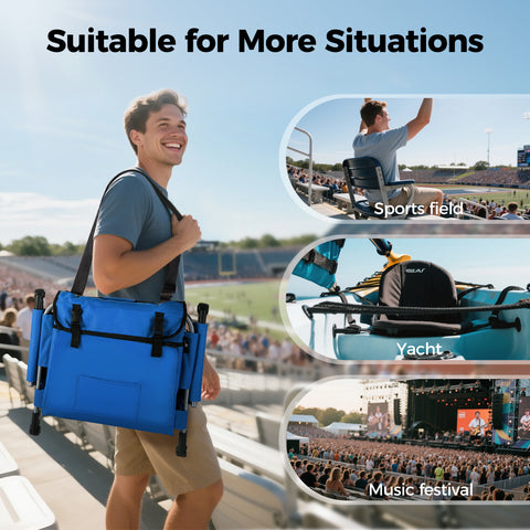 Folding Stadium Seat Chair for Bleachers with Back & Arm Rest, 2 Pieces