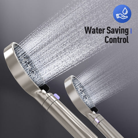 Brushed Nickel Multi-Function Rain Shower Head with Handheld Spray and Adjustable Height
