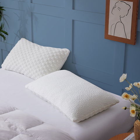 Adjustable Shredded Memory Foam Pillow for Neck and Shoulder Support, Set of 2