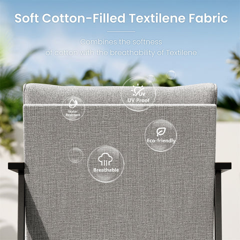 5-Seater Modern Textilene and Metal Outdoor Conversation Sofa Set
