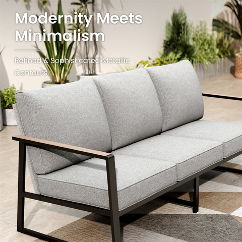 5-Seater Modern Textilene and Metal Outdoor Conversation Sofa Set