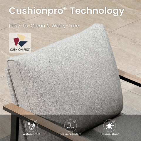 5-Seater Modern Textilene and Metal Outdoor Conversation Sofa Set