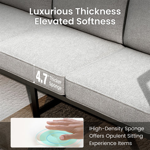 5-Seater Modern Textilene and Metal Outdoor Conversation Sofa Set