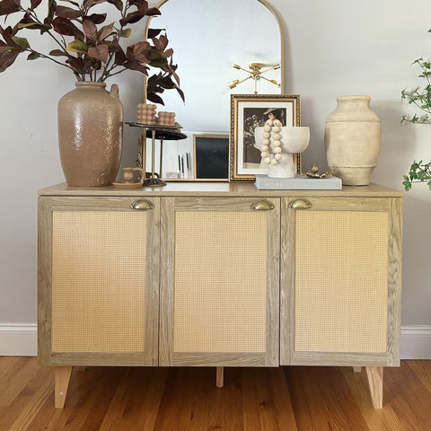 Natural Rattan Storage Sideboard Buffet Cabinet and Chest of Drawers