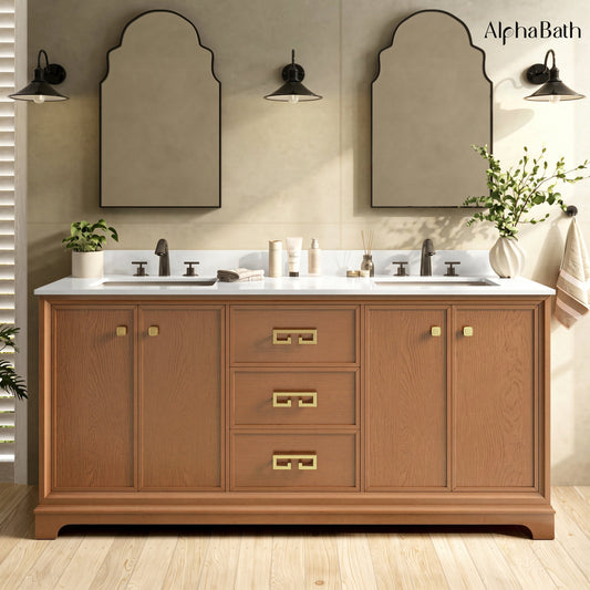 Alphabath 72 Inch Double Sink Bathroom Vanity