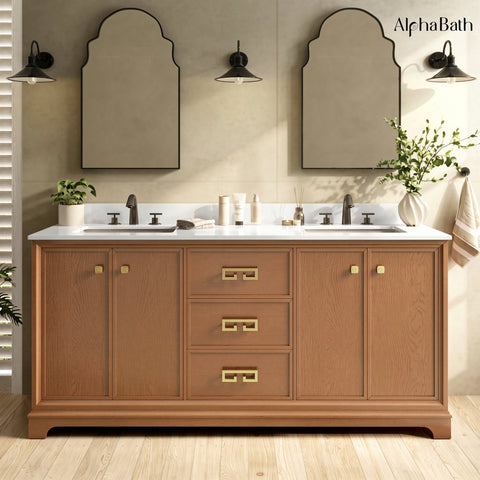 Alphabath 72 Inch Double Sink Bathroom Vanity