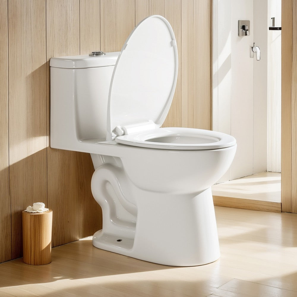 Alphabath One Piece Dual Flush Toilet 17" Elongated Standard Bathroom Toilet