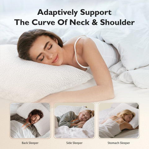 Adjustable Shredded Memory Foam Pillow for Neck and Shoulder Support, Set of 2