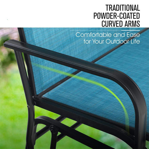 Peacock Blue Love-seat Glider