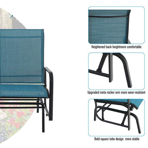 Peacock Blue Love-seat Glider