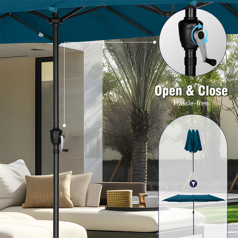 13ft Large Double-Sided Outdoor Patio Umbrella