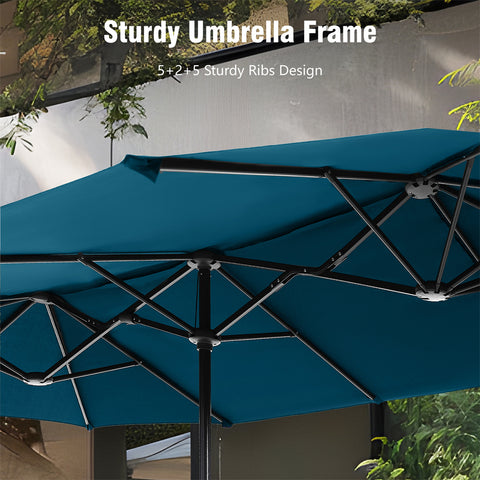 13ft Large Double-Sided Outdoor Patio Umbrella