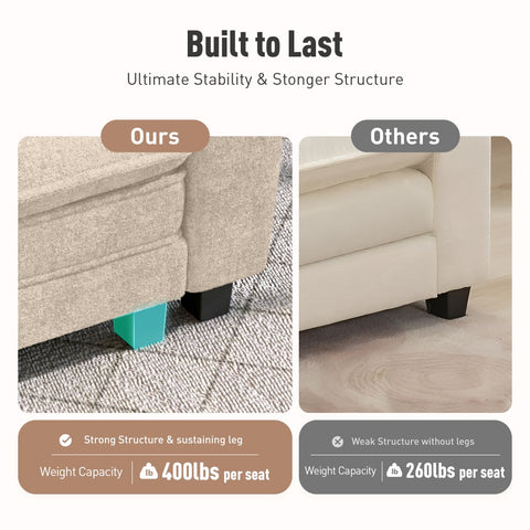 Modern Chenille Modular Cloud Sofa Set with Deep Seats for Living Room