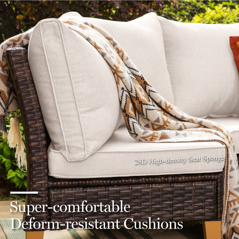9-Piece Rattan Half-Moon Curved Luxury Outdoor Sofa