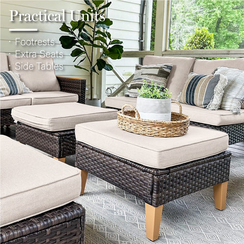 12-Piece Luxury Rattan Outdoor Sofa Sectional