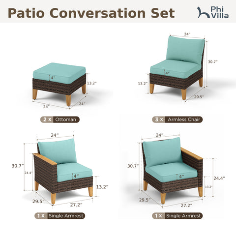 7-Piece Luxury Rattan Outdoor Sofa Sectional
