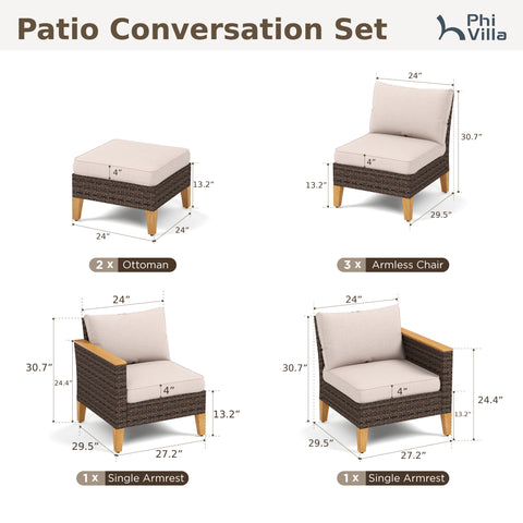 7-Piece Luxury Rattan Outdoor Sofa Sectional